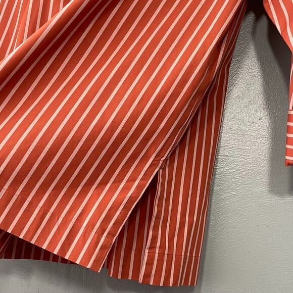 Coldwater Creek Tunic Top Petite Medium Size PM Orange Striped Boho Chic Preppy - Picture 5 of 9